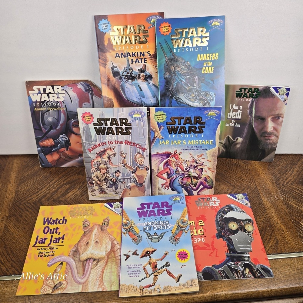 Star Wars Episode 1 Set Childrens Kids Books‎ Lot Of 9 Stickers Jarjar Anakin